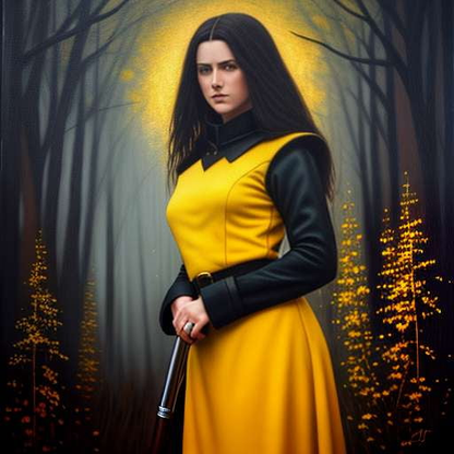 Huntress in Yellow - Customizable Midjourney Prompt for Artistic Expression - Socialdraft