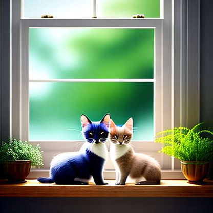 Siamese Kitty Cats Midjourney Prompt - Customizable Cat Artwork - Socialdraft