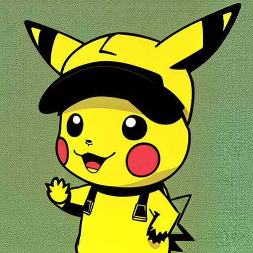 Pikachu Construction Worker Chibi Midjourney Prompt - Customizable Pokemon Art Prompt for DIY Crafting and Painting - Socialdraft