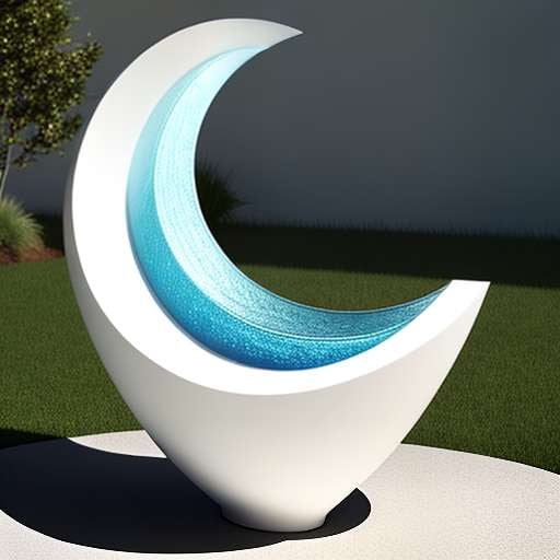 Midjourney Solar Urn Fountain with Wave Sculpture Prompt - Customizable Text-to-Image Midjourney Creation - Socialdraft