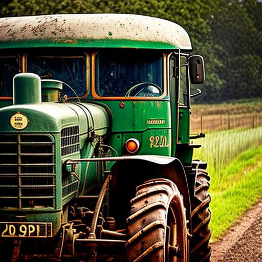 Tractor Portrait Midjourney Prompt - Customizable Agricultural Art - Socialdraft