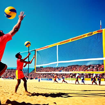 Beach Volleyball Midjourney Art: Volley on the Sand - Socialdraft