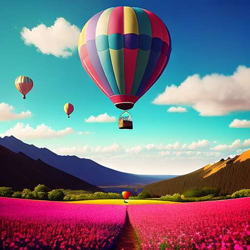 Dreamlike Balloon Landscape Midjourney Prompt - Socialdraft