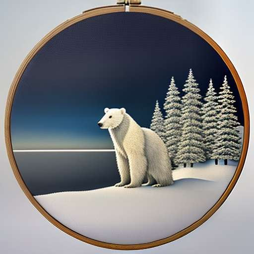 Arctic Animal Hoop Embroidery Midjourney Prompt - Socialdraft