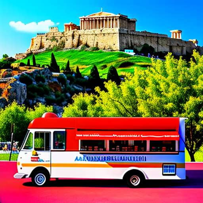 Greek Food Truck Portrait Midjourney Prompt - Socialdraft