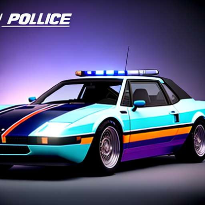 Retro-Futuristic Police Car Midjourney Prompt | Customizable AI-generated Art - Socialdraft
