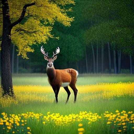 Mandala Deer in Spring Meadow - Midjourney Prompt for Custom Art Recreation - Socialdraft