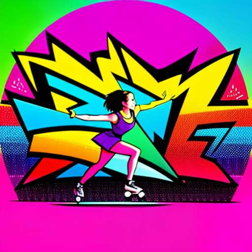 Neon Roller Skates Midjourney Prompt: Create Your Own Radical Cartoon Art - Socialdraft