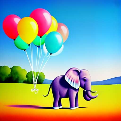 "Whimsical Elephant and Balloons" Midjourney Prompt for Creative Art Projects - Socialdraft