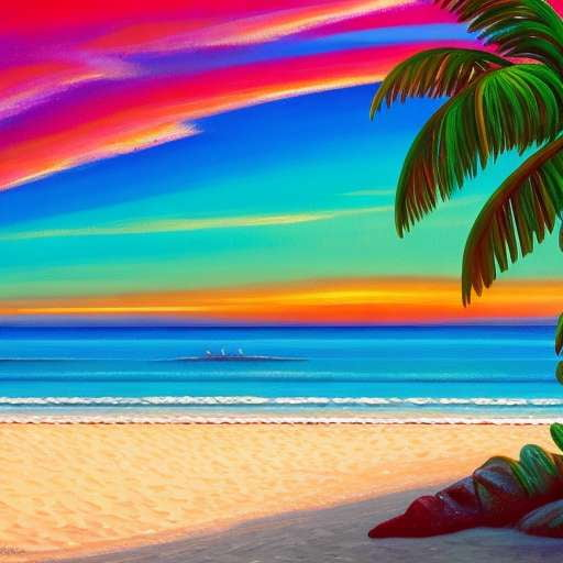 Sunset Beach Landscapes Midjourney Prompts for Custom Art Creation - Socialdraft