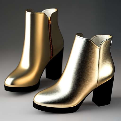Architectural Metallic Heel Booties Midjourney Prompt - Customizable Fashion Art - Socialdraft