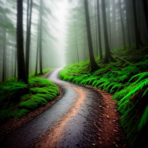 Rainy Forest Trail Midjourney Prompt - Create Your Own Nature Adventure - Socialdraft
