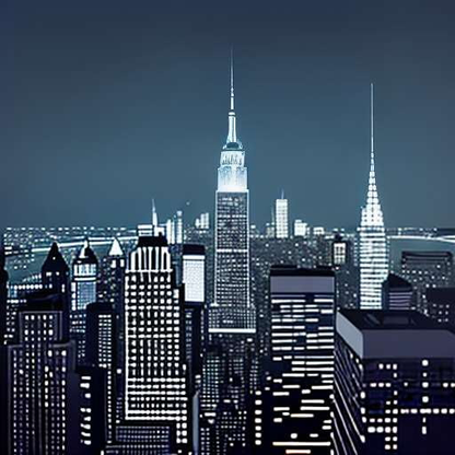 Manhattan Skyscrapers Midjourney Prompt - Line Art Creation - Socialdraft