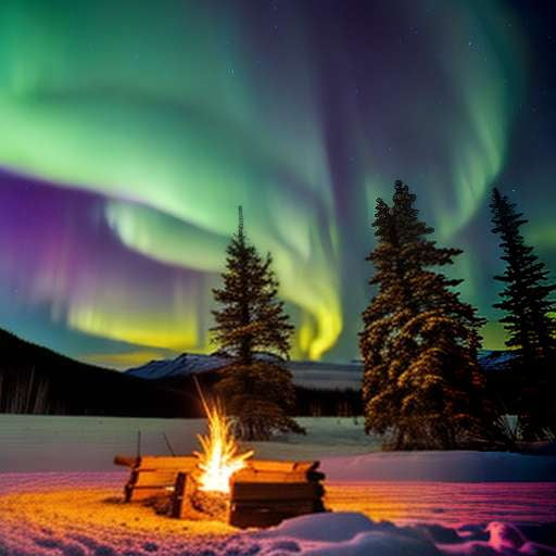 Aurora Borealis Campfire: Midjourney Prompt for Stunning Nature Scene - Socialdraft