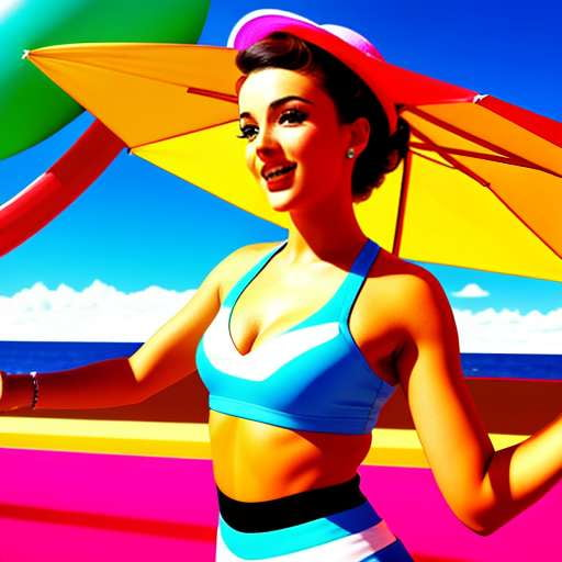 Beach Ball Pin-up Midjourney Prompt: Create Your Own Retro Masterpiece - Socialdraft