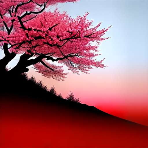 Samurai and Cherry Tree - Midjourney Prompt for Unique Custom Art Creation - Socialdraft