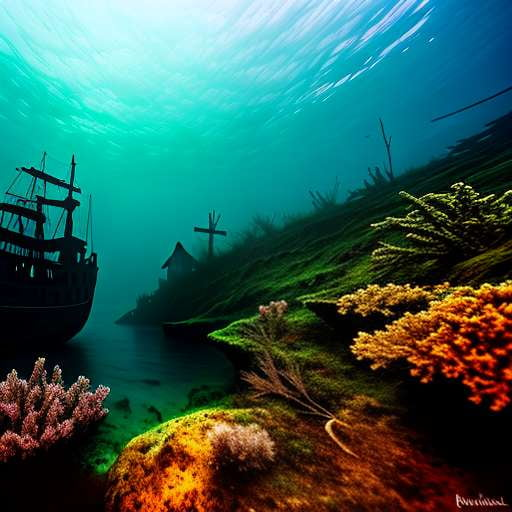 Underwater Shipwreck Scene Midjourney Prompt - Text-to-Image Model - Socialdraft