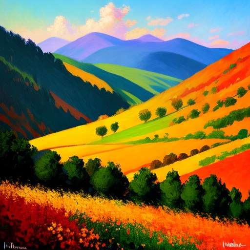 "Orange Mountains" Midjourney Prompt - Text-to-Image Art Creation - Socialdraft