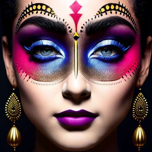 Tribal Scales Makeup Midjourney Prompt - Customizable Text-to-Image Model - Socialdraft