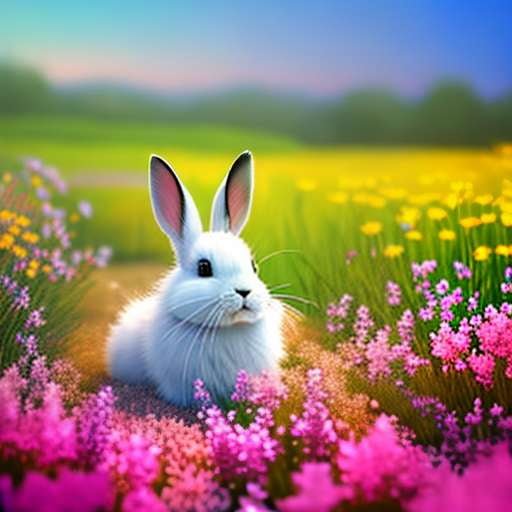 Bunny in Summer Meadow Midjourney Prompt for Custom Illustrations and Artwork - Socialdraft