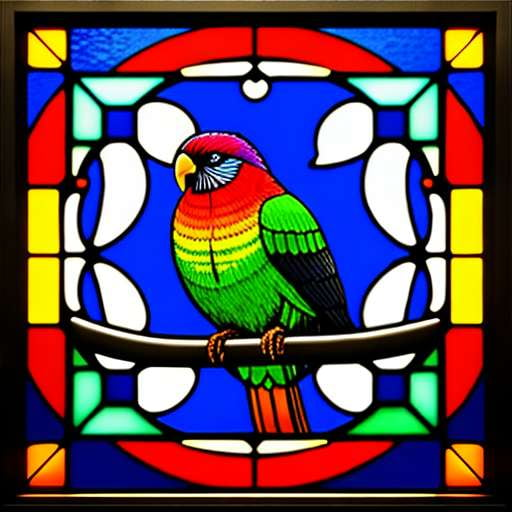 "Rainbow Lorikeet Stained Glass" - Custom Midjourney Prompt for Image Generation - Socialdraft