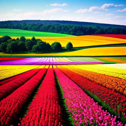 Flower Field Day Midjourney Prompt - Beautiful Customizable Floral Artwork - Socialdraft