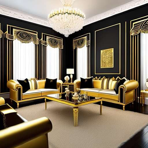 Hollywood Glam Living Room Design with Midjourney Prompts - Socialdraft