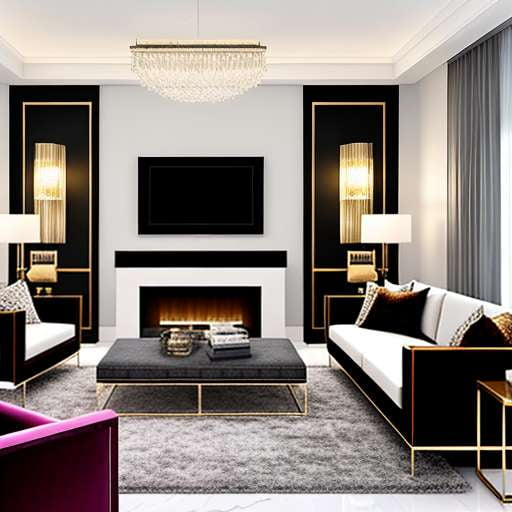 Hollywood Glam Living Room Design Midjourney Prompt - Socialdraft