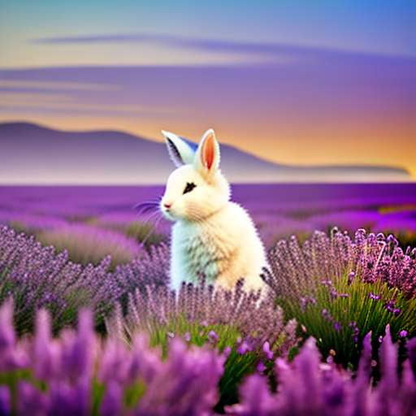 Midjourney Bunny in Lavender Field Custom Prompt - Socialdraft
