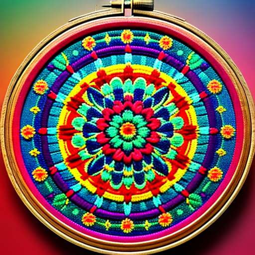 Boho Chic Mandala Embroidery Midjourney Prompt: Create Your Own Geometric Masterpiece - Socialdraft