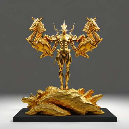 Steel Animal Gold Warrior Statues - Royal Collection - Socialdraft