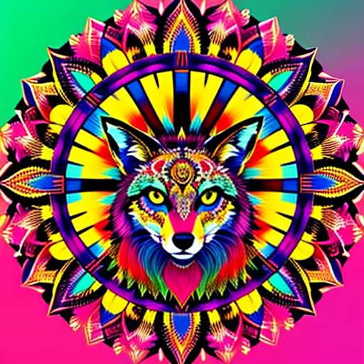 Coyote Mandala Midjourney Prompt for Intricate Art Creation - Socialdraft