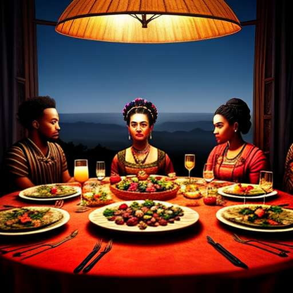 "African Feast" Interactive Dinner Menu Midjourney Prompt - Socialdraft