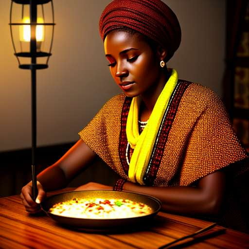African Dinner Delight: Customizable Midjourney Menu Prompt - Socialdraft