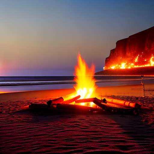 Beach Bonfire Midjourney Prompt: Create Your Own Tropical Paradise Image - Socialdraft