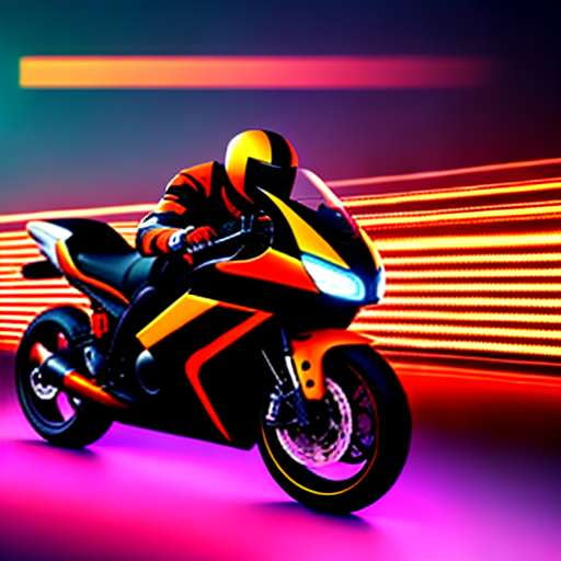 "Customize Your Ride: Glitch Art Motorcycle Rider Midjourney Prompt" - Socialdraft