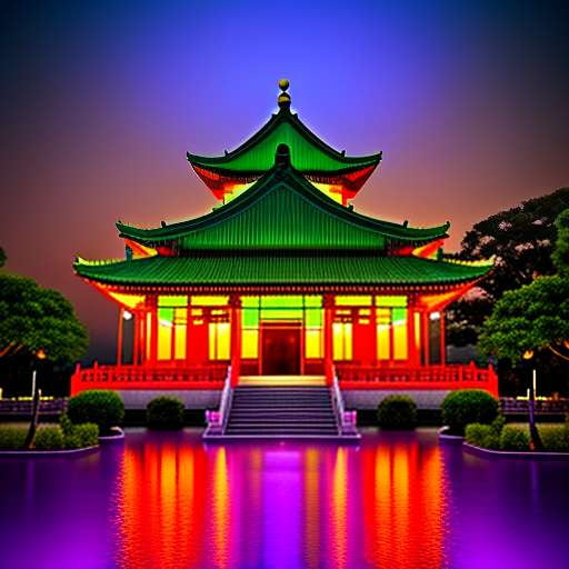 Chinese Temple Mirage - Customizable Midjourney Prompt - Socialdraft