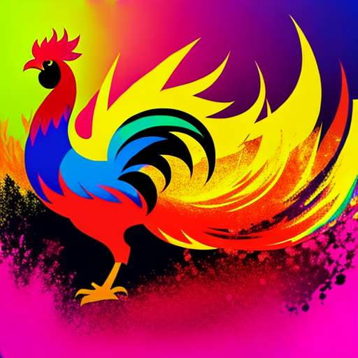 Glowing Fire Rooster Midjourney Prompt - Unique Customizable Art Creation for DIY Crafts & Projects - Socialdraft