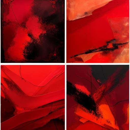 "Red Tone Abstract Art" Midjourney Prompts for Custom Posters and Covers - Socialdraft