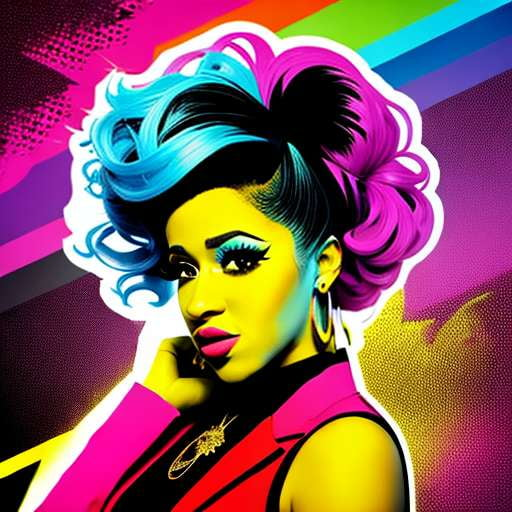 "Cardi B Pop Art" Midjourney Prompt for Customizable Art Creation - Socialdraft