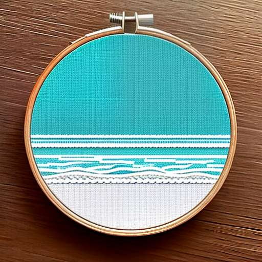 Beach Embroidery Midjourney Prompt: Create your own Relaxing Shoreline Masterpiece - Socialdraft