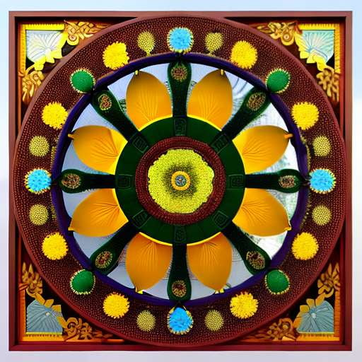 Lotus Mosaic Mirror Midjourney Prompt - Unique Customizable Image Creation for Home Décor - Socialdraft