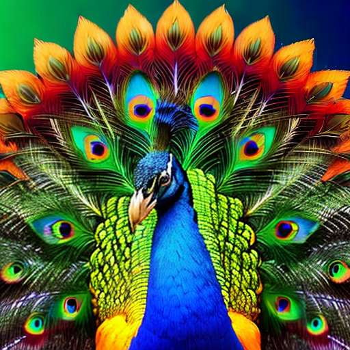 Luminous Fire Peacock Midjourney Prompt - Customizable Text-to-Image Creation - Socialdraft