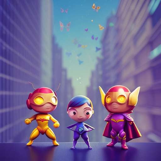 Pixar-Style Tiny Super Heroes Midjourney Prompt - Socialdraft