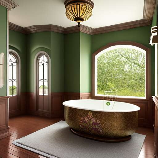 Art Nouveau Bathroom - Customizable Midjourney Prompt for Home Decor Inspiration - Socialdraft