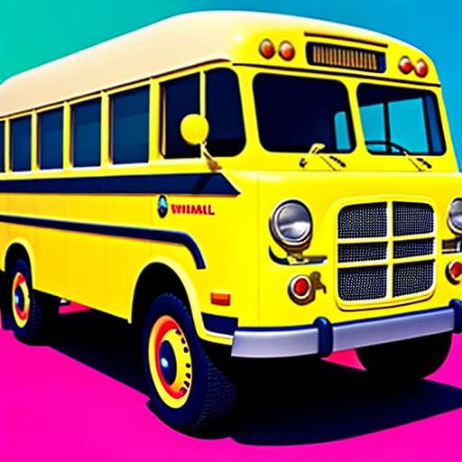School Bus Midjourney Image Prompt - Design Your Own Creative Bus Art - Socialdraft