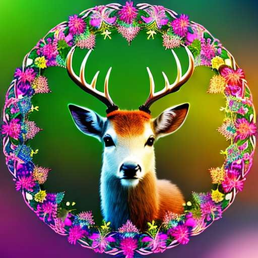 Spring Mandala Deer Midjourney Prompt - Socialdraft