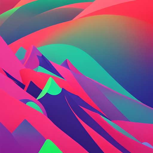 Midjourney Prompt: Vibrant Neon Japanese Mountains Art Print - Socialdraft