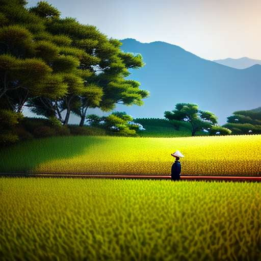 Jeolla Rice Field Midjourney Image Prompt - Create Unique Artwork - Socialdraft