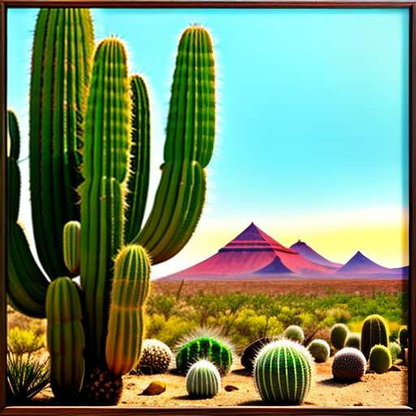 Cactus Garden Midjourney Prompt – Unique Customizable Illustrations for Your Collection - Socialdraft
